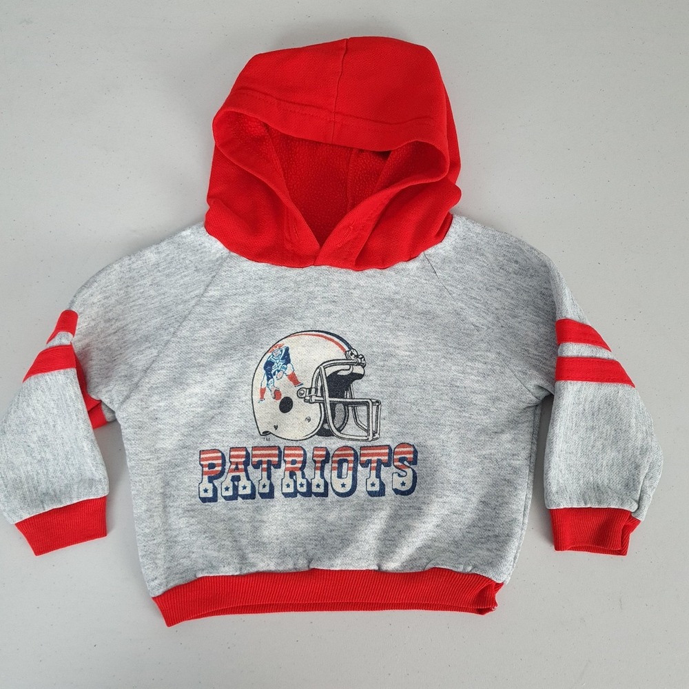 New England Patriots Sweatshirt Boys 18 Months Gray NFL Football Hoodie